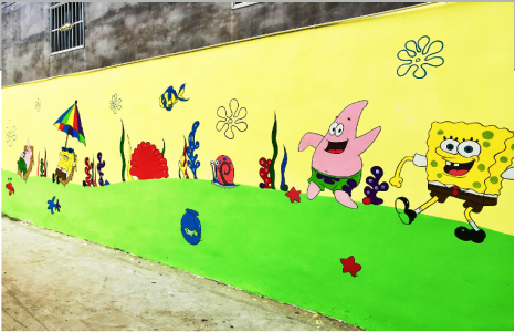 留坝幼儿园墙体彩绘—奇妙的色彩搭配