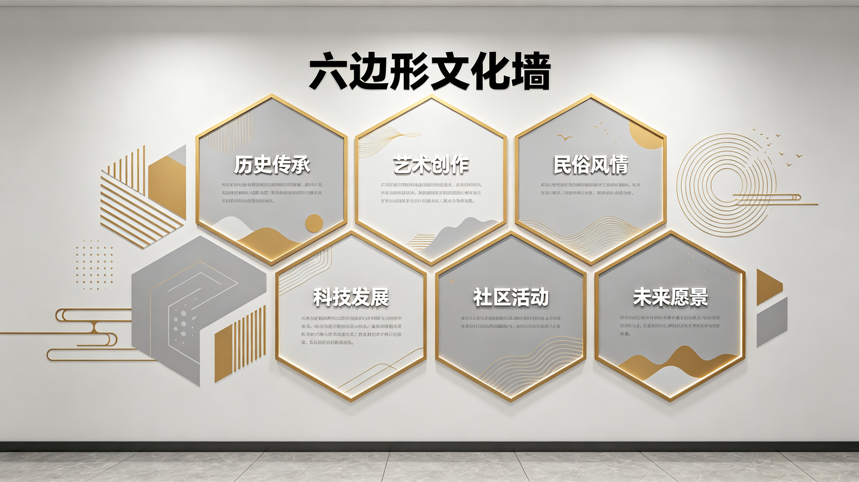 留坝企业文化墙 | 六边形信息美学